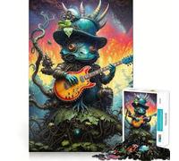 Jigsaw Puzzles 1000 Biopunk Dino Folk Concert Tight Fit Piece Cognitive Play Gift Cozy Fun Time Xmas Scene Art (38x26cm)