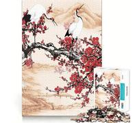 Jigsaw Puzzles 1000 Birds on Cherry Blossom Tight Fit Piece Cognitive Play Gift Cozy Fun Time Xmas Scene Art (38x26cm)