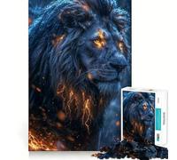 Jigsaw Puzzles 1000 Black And Gold Lions Tight Fit Piece Cognitive Play Gift Cozy Fun Time Xmas Scene Art (38x26cm)