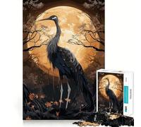 Jigsaw Puzzles 1000 Black Stork Mythology Seamless Edge Play, Thinking Fun Game, Idle Fun Time, Xmas Art Gift (38x52cm)