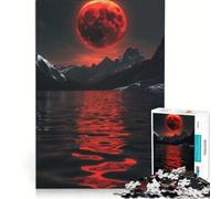 Jigsaw Puzzles 1000 Blood Moon Rising, DIY Toys, Family Activities, with Fully Interlocking Randomly Shaped Pieces 38x26cm