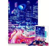 Jigsaw Puzzles 1000 Blue Buildings Seamless Edge Play, Thinking Fun Game, Idle Fun Time, Xmas Art Gift (38x26cm)