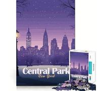 Jigsaw Puzzles 1000 Central Park New York at Night Accurate Cut Art Mental Skill Game Easy Play Game Xmas Art Gift (38x52cm)