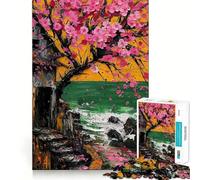 Jigsaw Puzzles 1000 Cherry Blossom Poison Lake Accurate Cut Art Mental Skill Game Easy Play Game Xmas Art Gift (38x26cm)