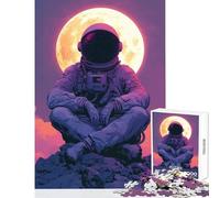 Jigsaw Puzzles 1000 Chilling Astronaut Jigsaw Puzzles for Adults Difficult Challenge Help The Brain Exercise Christmas Birthday Gifts (38x52cm)