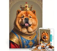 Jigsaw Puzzles 1000 Chow Chow Dog King, DIY Toys, Family Activities, with Fully Interlocking Randomly Shaped Pieces 50x75cm