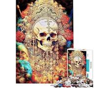 Jigsaw Puzzles 1000 CJ Skull Three Jigsaw Puzzles for Adults Difficult Challenge Help The Brain Exercise Christmas Birthday Gifts (Size 38x26cm)