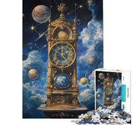 Jigsaw Puzzles 1000 Clock of The Cosmos Jigsaw for Teenagers Staycation Kill Time Challenging To Complete Stress Reduction Gifts (Size 38x52cm)