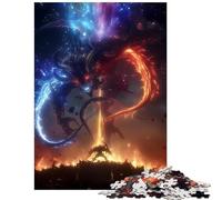 Jigsaw Puzzles 1000 Cosmic Dragon Battle Difficult And Challenge Family Activities Educational Toy for 14+ Puzzle Game Offered (38x52cm)