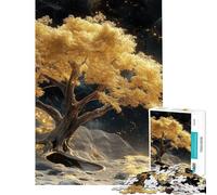 Jigsaw Puzzles 1000 Cosmic Golden Tree Asteroid Landscape Jigsaw Puzzles for Adults Difficult Challenge Help The Brain Exercise Christmas Birthday Gifts (Size 38x26cm)