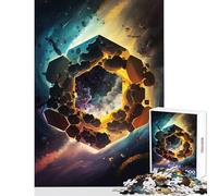 Jigsaw Puzzles 1000 Cosmic Hexagon Portal Jigsaw for Teenagers Staycation Kill Time Challenging To Complete Stress Reduction Gifts (50x75cm)