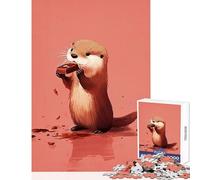 Jigsaw Puzzles 1000 Cute Baby Otter Jigsaw for Teenagers Staycation Kill Time Challenging To Complete Stress Reduction Gifts (38x26cm)