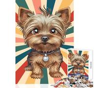 Jigsaw Puzzles 1000 Cute Yorkshire Terrier Dog Adult Jigsaw Puzzles Difficult Challenge Challenging To Complete Unique Challenge Game (50x75cm)