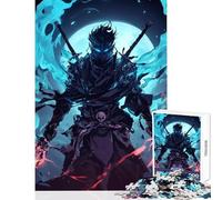 Jigsaw Puzzles 1000 Dark Warrior with Swords Adult Jigsaw Puzzles Difficult Challenge Challenging To Complete Unique Challenge Game (50x75cm)