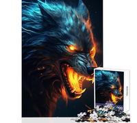 Jigsaw Puzzles 1000 Dark Wolf Fantasy Jigsaw Puzzles for Adults Difficult Challenge Help The Brain Exercise Christmas Birthday Gifts (50x75cm)