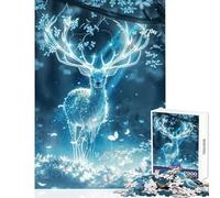 Jigsaw Puzzles 1000 Deer in Magical Forest Jigsaw for Teenagers Staycation Kill Time Challenging To Complete Stress Reduction Gifts (50x75cm)
