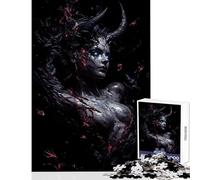 Jigsaw Puzzles 1000 Demoness with Lava Jigsaw for Teenagers Staycation Kill Time Challenging To Complete Stress Reduction Gifts (50x75cm)