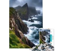 Jigsaw Puzzles 1000 Dramatic Coastal Cliffs Help The Brain Exercise Family Activities Practical Game for 14+ Puzzle Game Offered (50x75cm)