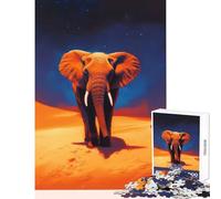 Jigsaw Puzzles 1000 Elephant Giant of The Desert Jigsaw Puzzles for Adults Difficult Challenge Help The Brain Exercise Christmas Birthday Gifts (38x52cm)