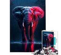 Jigsaw Puzzles 1000 Elephant in The Rain Fun Activities at Home Tough Challenge Impossible Game for And from 14 Years And over (38x26cm)