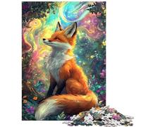 Jigsaw Puzzles 1000 Enchanted Fox in Starlight Jigsaw for Teenagers Staycation Kill Time Challenging To Complete Stress Reduction Gifts (38x52cm/1000pcs)