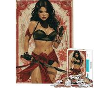 Jigsaw Puzzles 1000 Female Ninja Jigsaw Puzzles for Adults Difficult Challenge Help The Brain Exercise Christmas Birthday Gifts (Size 38x52cm)