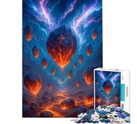 Jigsaw Puzzles 1000 Floating Lava Rocks with Lightning Sky Fun Activities at Home Tough Challenge Impossible Game for And from 14 Years And over (38x26cm)