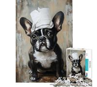 Jigsaw Puzzles 1000 French Bulldog with Bandage Jigsaw for Teenagers Staycation Kill Time Challenging To Complete Stress Reduction Gifts (Size 38x52cm)