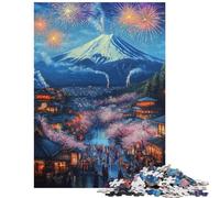 Jigsaw Puzzles 1000 Fuji Fireworks Festival Jigsaw Puzzles for Adults Difficult Challenge Help The Brain Exercise Christmas Birthday Gifts (38x26cm/1000pcs)
