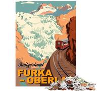 Jigsaw Puzzles 1000 Furka Oberlap Railway Jigsaw Puzzles for Adults Difficult Challenge Help The Brain Exercise Christmas Birthday Gifts (75x50cm/1000pcs)