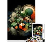 Jigsaw Puzzles 1000 Geometric Harmony Art Jigsaw Puzzles for Adults Difficult Challenge Help The Brain Exercise Christmas Birthday Gifts (38x26cm)