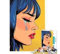 Jigsaw Puzzles 1000 Girl Crying Woman Pop Art Fun Activities at Home Tough Challenge Impossible Game for And from 14 Years And over (50x75cm)