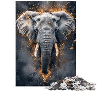 Jigsaw Puzzles 1000 Golden Echo Elephant Majesty Jigsaw Puzzles for Adults Difficult Challenge Help The Brain Exercise Christmas Birthday Gifts (75x50cm/1000pcs)