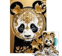 Jigsaw Puzzles 1000 Golden Panda Portrait Fun Activities at Home Tough Challenge Impossible Game for And from 14 Years And over (38x26cm)