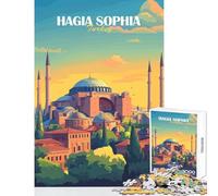 Jigsaw Puzzles 1000 Hagia Sophia Istanbul Jigsaw for Teenagers Staycation Kill Time Challenging To Complete Stress Reduction Gifts (38x26cm)
