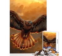 Jigsaw Puzzles 1000 Hawk in Flight Jigsaw Puzzles for Adults Difficult Challenge Help The Brain Exercise Christmas Birthday Gifts (38x52cm)