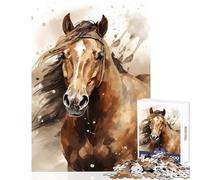 Jigsaw Puzzles 1000 Horse Art Jigsaw for Teenagers Staycation Kill Time Challenging To Complete Stress Reduction Gifts (50x75cm)