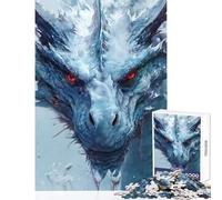Jigsaw Puzzles 1000 Ice Dragon Jigsaw for Teenagers Staycation Kill Time Challenging To Complete Stress Reduction Gifts (38x26cm)