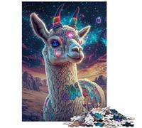 Jigsaw Puzzles 1000 Llama in Cosmos Jigsaw for Teenagers Staycation Kill Time Challenging To Complete Stress Reduction Gifts (38x52cm/1000pcs)