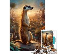 Jigsaw Puzzles 1000 Magical Meerkat Safari Help The Brain Exercise Family Activities Practical Game for 14+ Puzzle Game Offered (50x75cm)