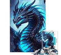 Jigsaw Puzzles 1000 Majestic Blue Dragon Fun Activities at Home Tough Challenge Impossible Game for And from 14 Years And over (50x75cm)