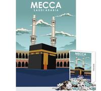 Jigsaw Puzzles 1000 Mecca Saudi Aradbia Art Adult Jigsaw Puzzles Difficult Challenge Challenging To Complete Unique Challenge Game (50x75cm)