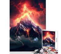 Jigsaw Puzzles 1000 Mountain Lightning Storm Jigsaw for Teenagers Staycation Kill Time Challenging To Complete Stress Reduction Gifts (50x75cm)