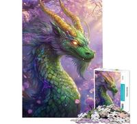 Jigsaw Puzzles 1000 Mystic Dragon Bloom Jigsaw for Teenagers Staycation Kill Time Challenging To Complete Stress Reduction Gifts (Size 38x52cm)