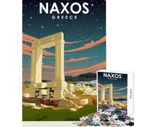 Jigsaw Puzzles 1000 Naxos Greece Travel Poster Adult Jigsaw Puzzles Difficult Challenge Challenging To Complete Unique Challenge Game (38x26cm)