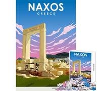 Jigsaw Puzzles 1000 Naxos Summer Travel Poster Adult Jigsaw Puzzles Difficult Challenge Challenging To Complete Unique Challenge Game (38x52cm)