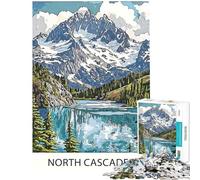 Jigsaw Puzzles 1000 North Cascades Mountain Lake Jigsaw Puzzles for Adults Difficult Challenge Help The Brain Exercise Christmas Birthday Gifts (Size 38x52cm)