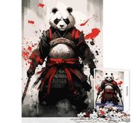 Jigsaw Puzzles 1000 Panda Samurai Japan Jigsaw Puzzles for Adults Difficult Challenge Help The Brain Exercise Christmas Birthday Gifts (38x26cm)