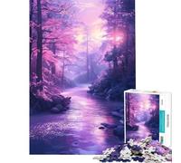 Jigsaw Puzzles 1000 Pastel Forest River Help The Brain Exercise Family Activities Practical Game for 14+ Puzzle Game Offered (50x75cm)