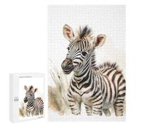 Jigsaw Puzzles 1000 PCS Baby Zebra Watercolor Teenagers Puzzles Relax Games Difficult Challenge Unique Birthday And Xmas Gifts 1000 PCS
